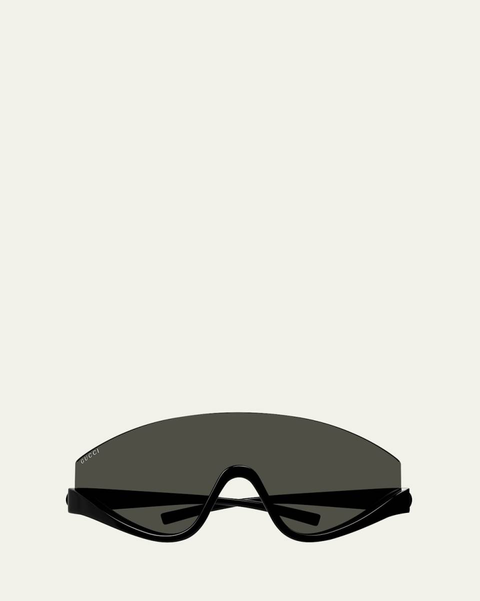 Half-Rimmed Plastic Shield Sunglasses